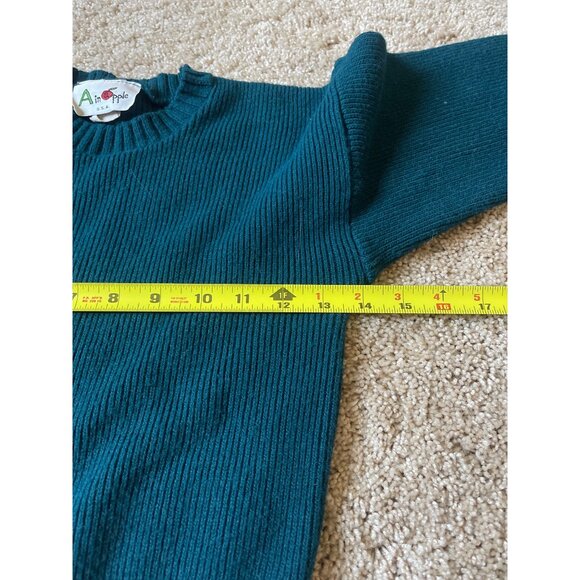 VTG A. in Apple Baby Boy Size L Baby Long Sleeve Sweater Blue Acrylic 90s - Picture 3 of 6